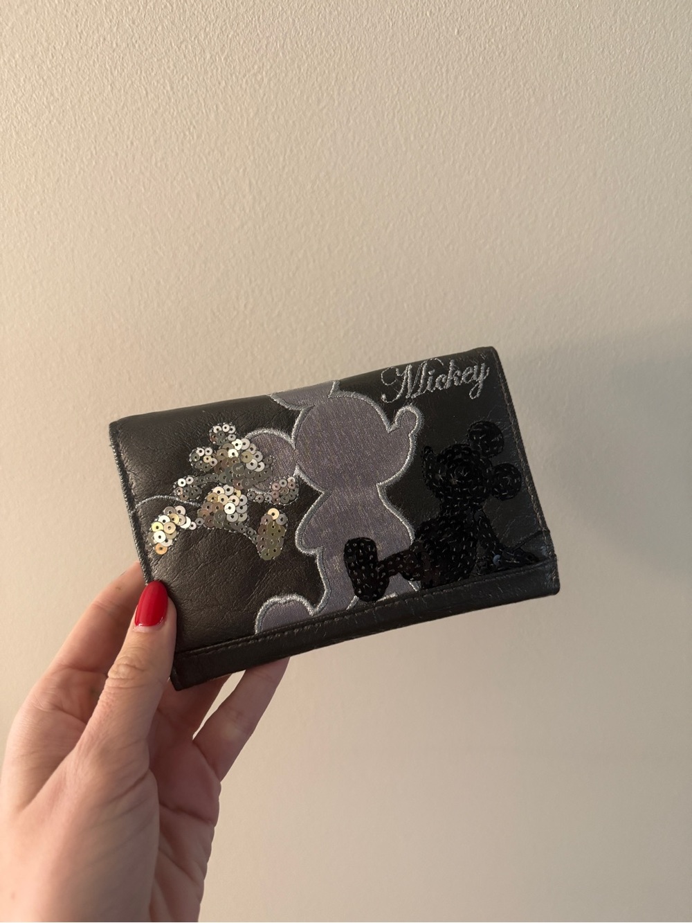 Disney Mickey Mouse Silver Sequin Wallet Accessory